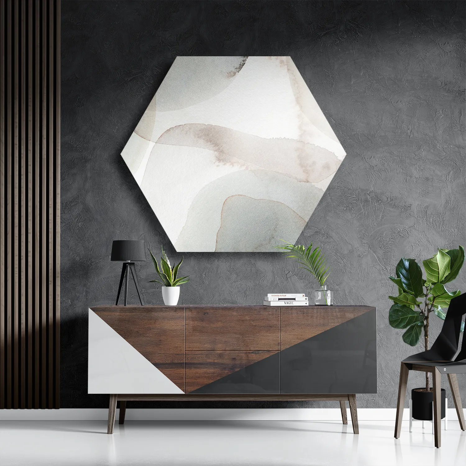 Schilderij Abstract Rustige Tinten met Accent 03 Hexagon Template Hexagon1 Abstract 108 3