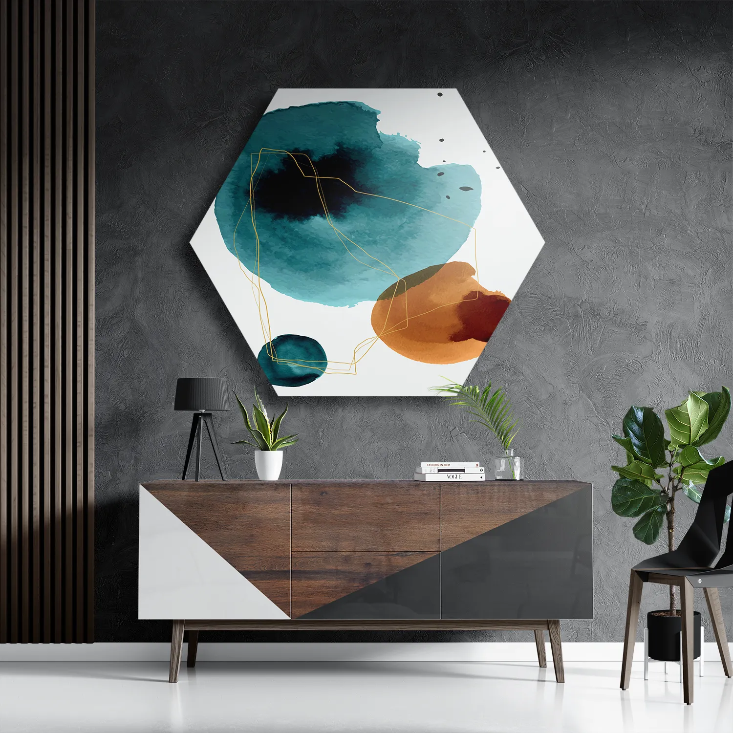 Schilderij Abstract Cirkels Multikleur 03 Hexagon Template Hexagon1 Abstract 110 3