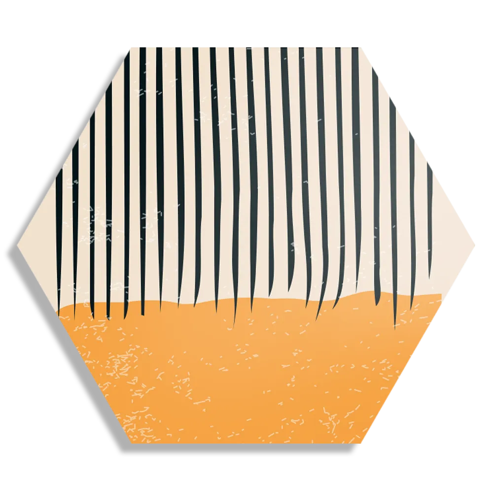 Schilderij Scandinavisch Oranje Zwart Hexagon Template Hexagon1 Abstract 115 1