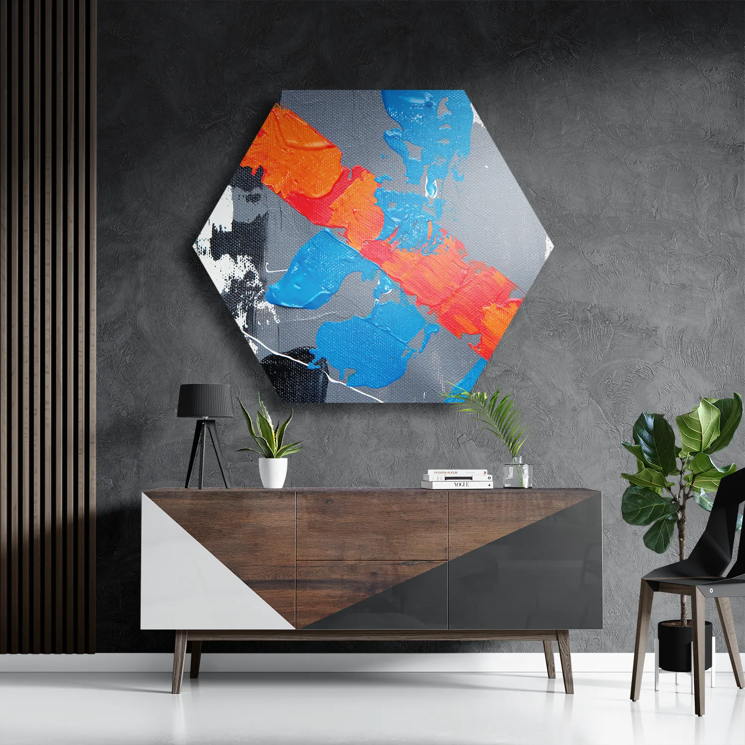 Schilderij Painted Canvas Hexagon Template Hexagon1 Abstract 118 3