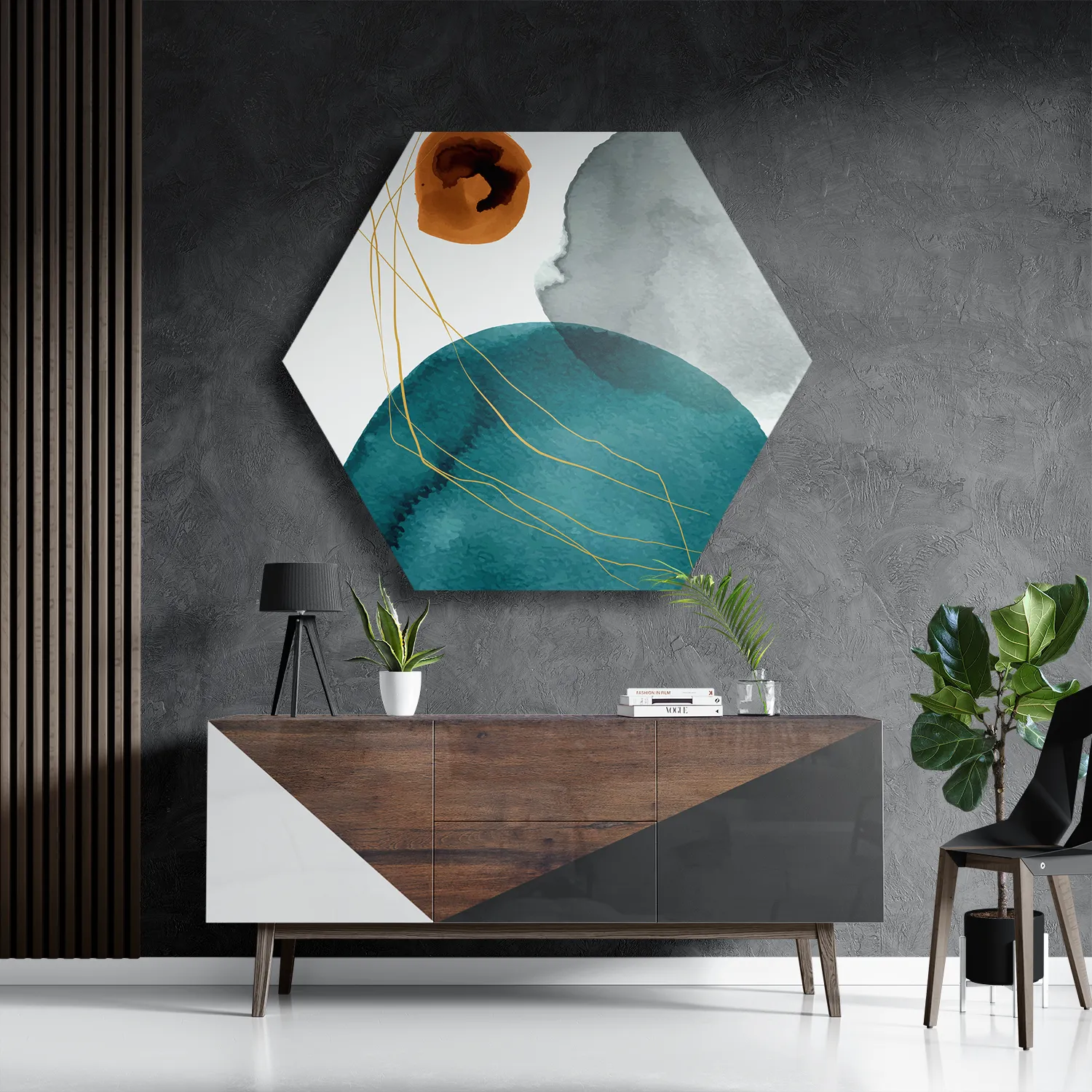 Template_Hexagon1_Abstract_20-3 Schilderij Abstract Cirkels Multikleur 01 Hexagon Template Hexagon1 Abstract 20 3