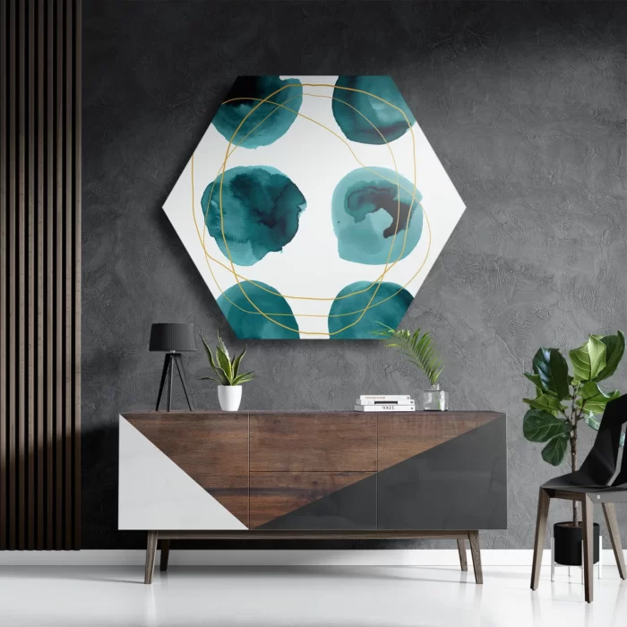 Schilderij Scandinavisch Rond Patroon Groen Hexagon Template Hexagon1 Abstract 29 3