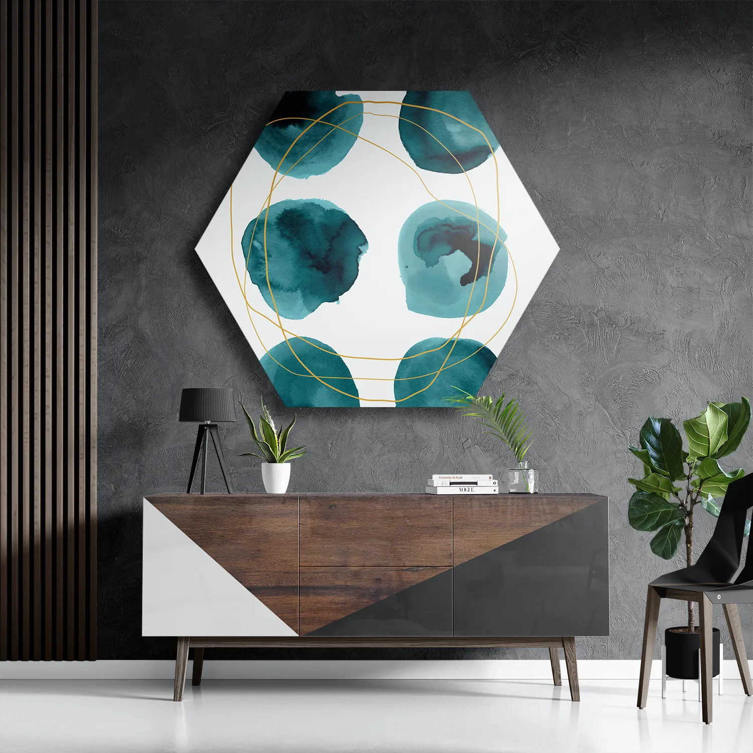 Template_Hexagon1_Abstract_29-3 Schilderij Scandinavisch Rond Patroon Groen Hexagon Template Hexagon1 Abstract 29 3