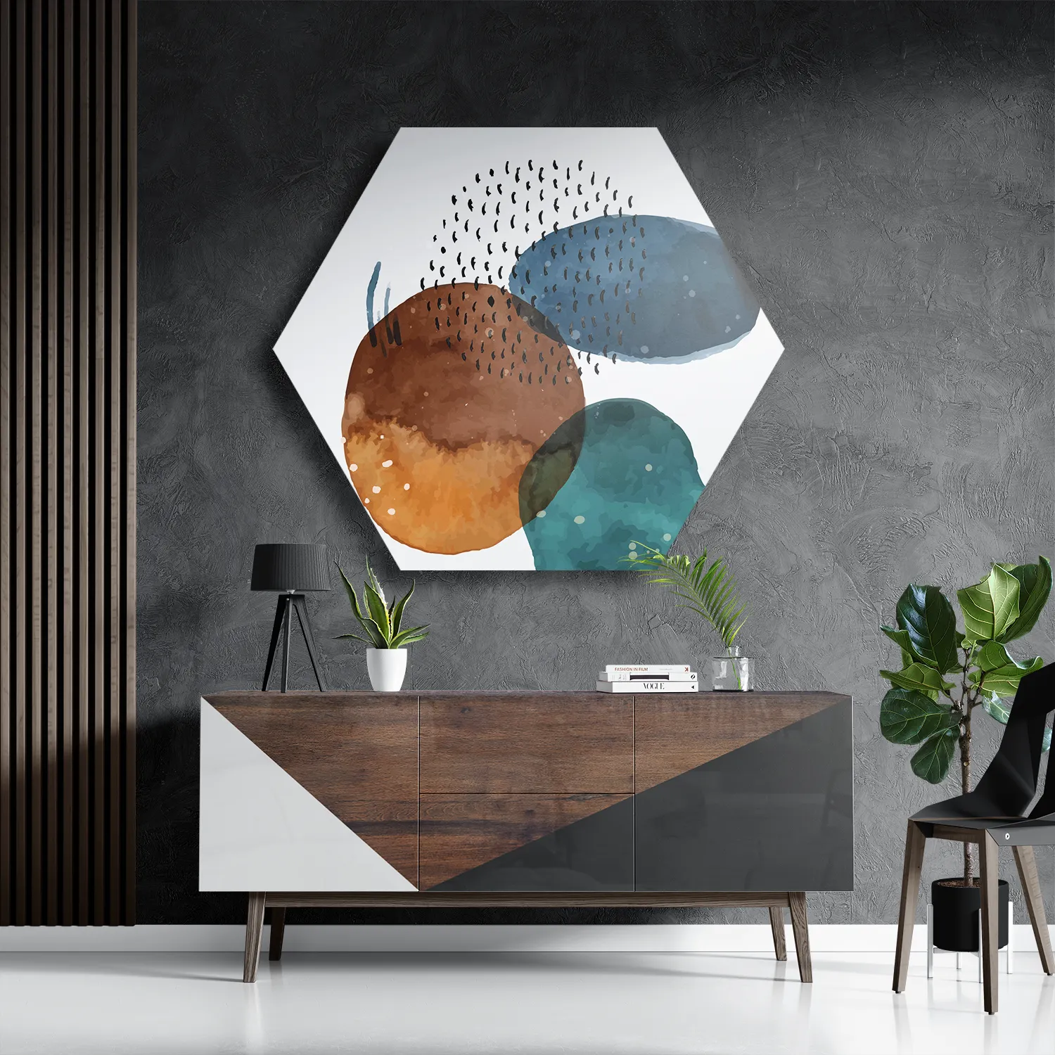 Template_Hexagon1_Abstract_34-3 Schilderij Abstract Cirkels Multikleur 02 Hexagon Template Hexagon1 Abstract 34 3