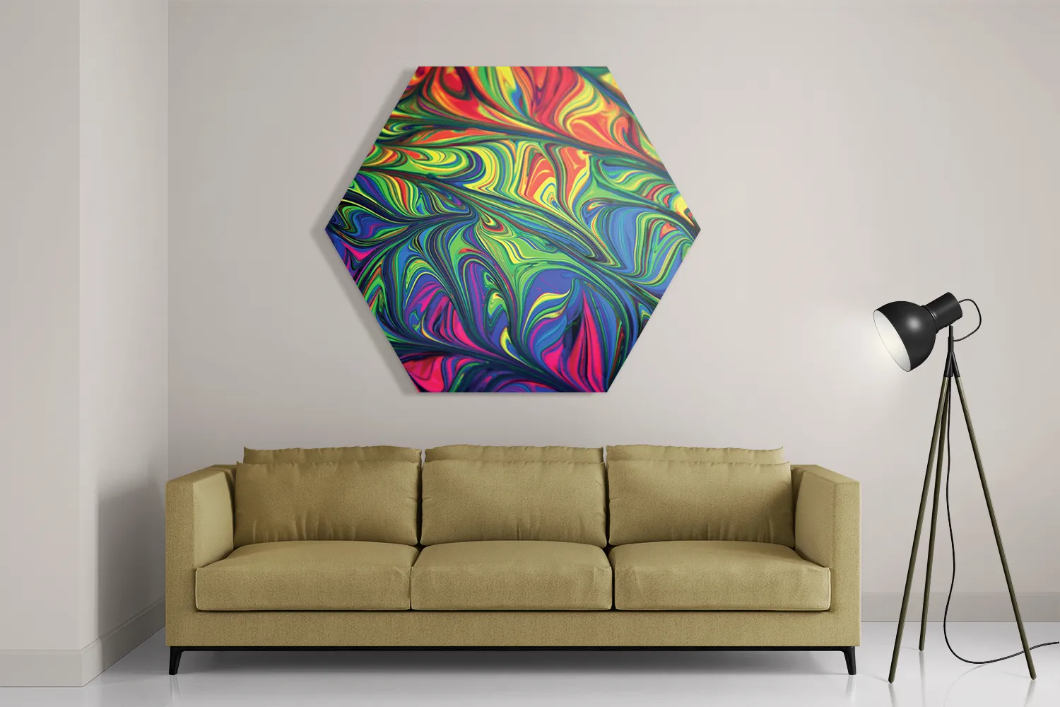 Schilderij Verf Kleuren Gemengd Hexagon Template Hexagon1 Abstract 37 2