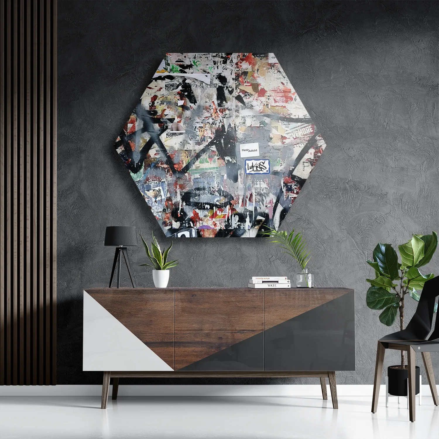 Schilderij Knip en Plak Kunst Hexagon Template Hexagon1 Abstract 50 3