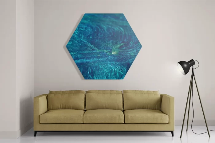 Schilderij Blue Ice Hexagon Template Hexagon1 Abstract 54 2