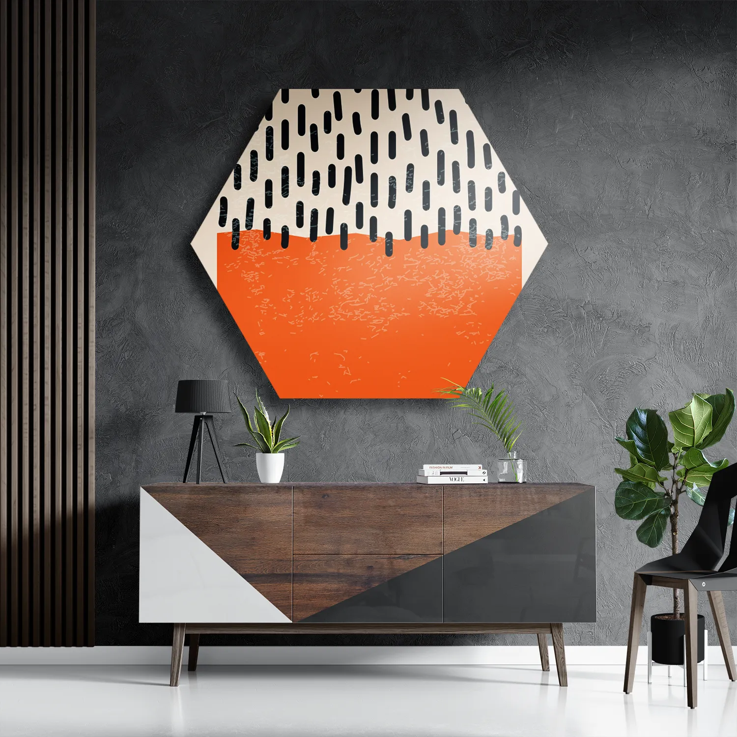 Schilderij Scandinavisch Oranje Hexagon Template Hexagon1 Abstract 60 3