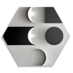 Schilderij Scandinavisch Wit met Zwart Element 02 Hexagon Template Hexagon1 Abstract 62 1