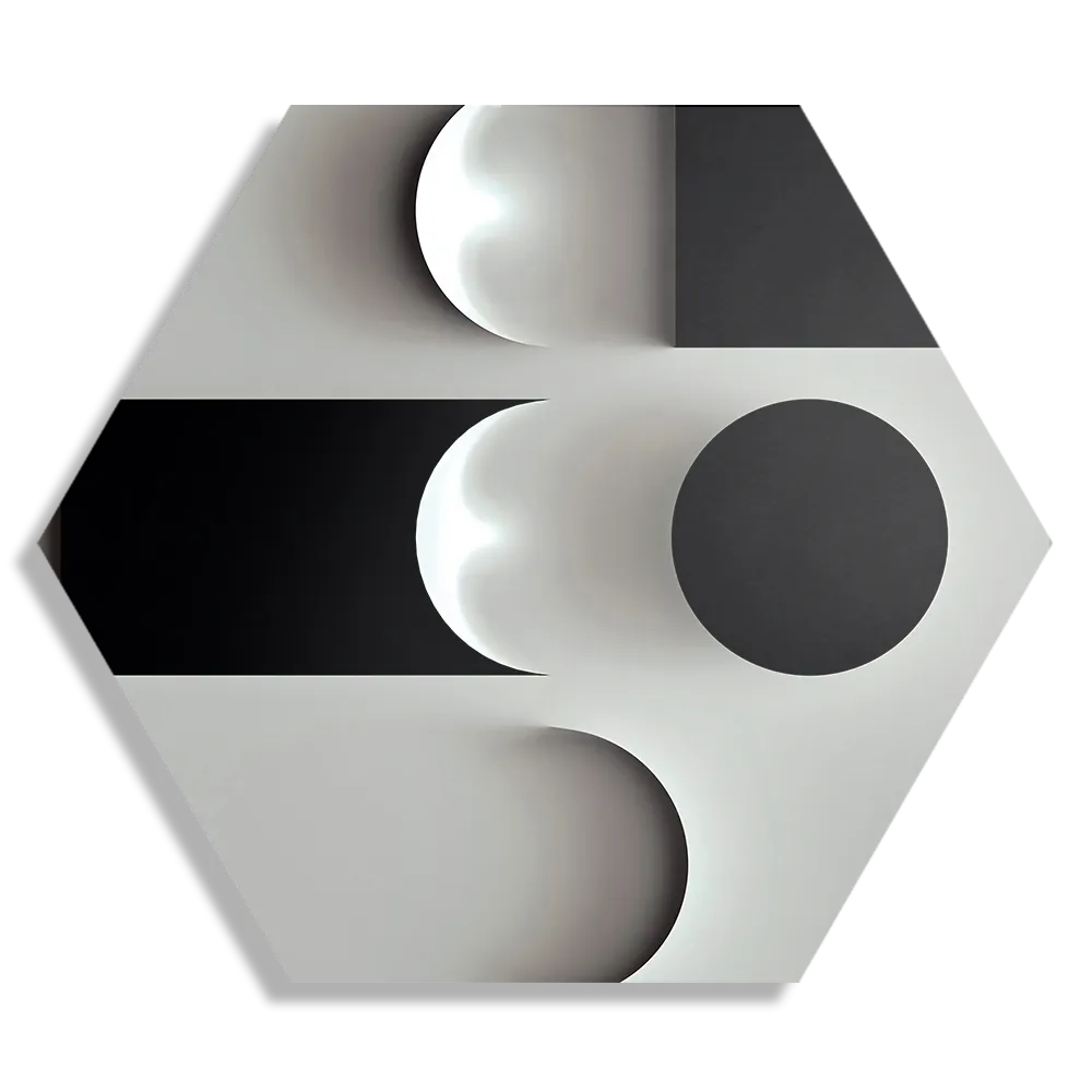 Schilderij Scandinavisch Wit met Zwart Element 02 Hexagon Template Hexagon1 Abstract 62 1