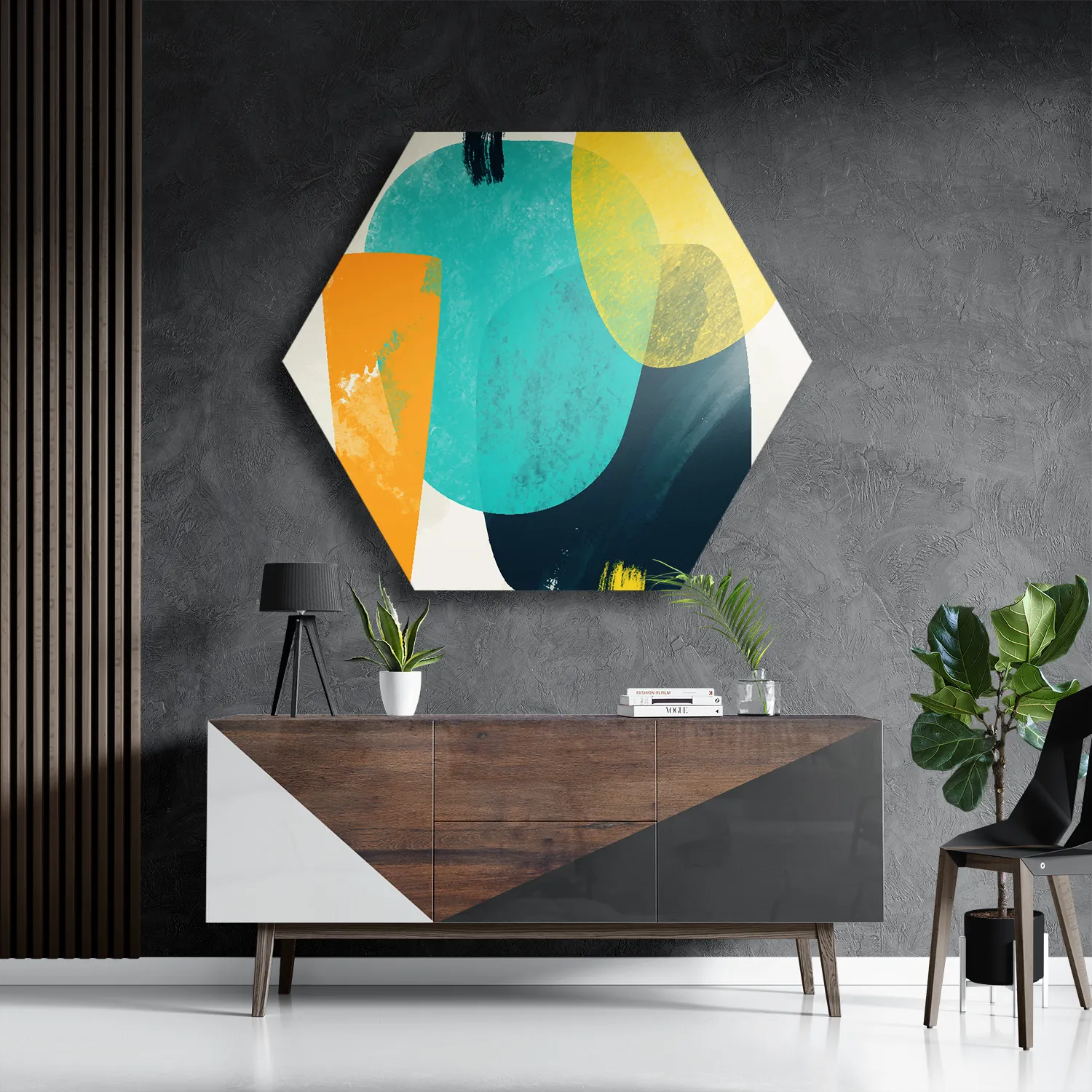 Schilderij Kleurrijk Abstract 02 Hexagon Template Hexagon1 Abstract 68 3