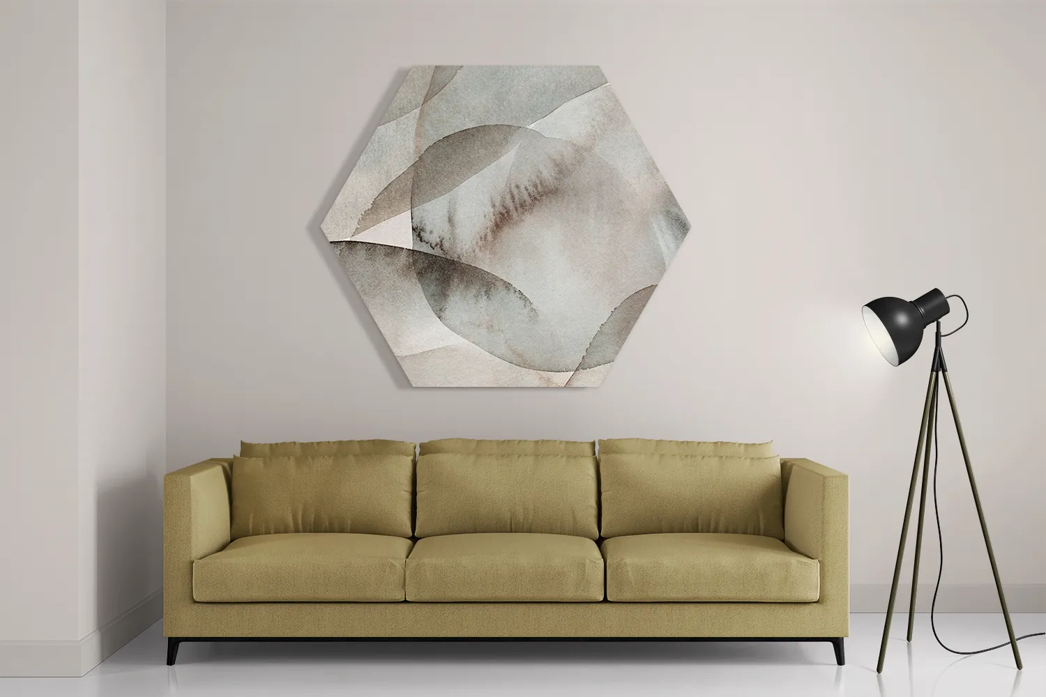 Schilderij Abstract Rustige Tinten met Accent 02 Hexagon Template Hexagon1 Abstract 69 2