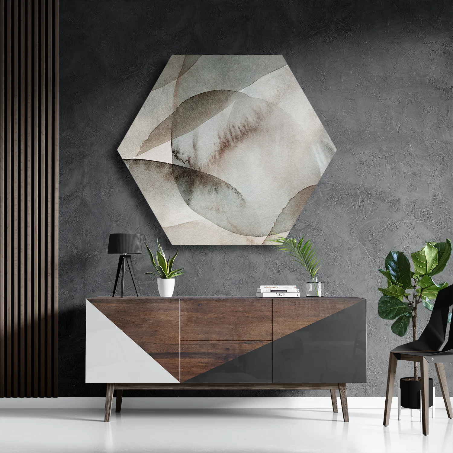 Schilderij Abstract Rustige Tinten met Accent 02 Hexagon Template Hexagon1 Abstract 69 3