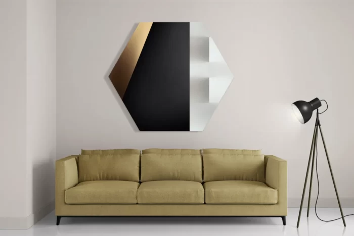 Schilderij Scandinavisch Wit met Zwart Element 03 Hexagon Template Hexagon1 Abstract 73 2