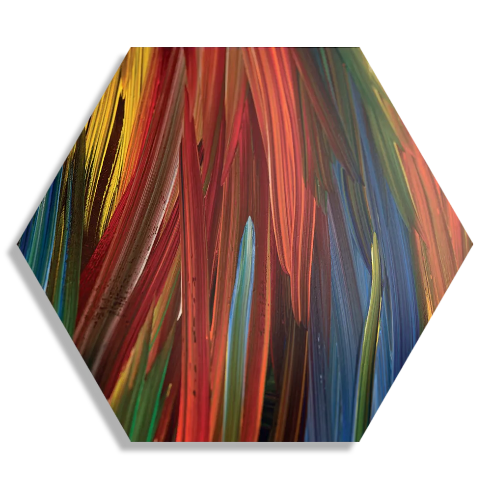 Schilderij Geschilderde Strepen Kleurrijk Hexagon Template Hexagon1 Abstract 75 1