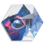Schilderij Niet Afgeschilderde Dierenkop Kleurrijk Hexagon Template Hexagon1 Abstract 76 1