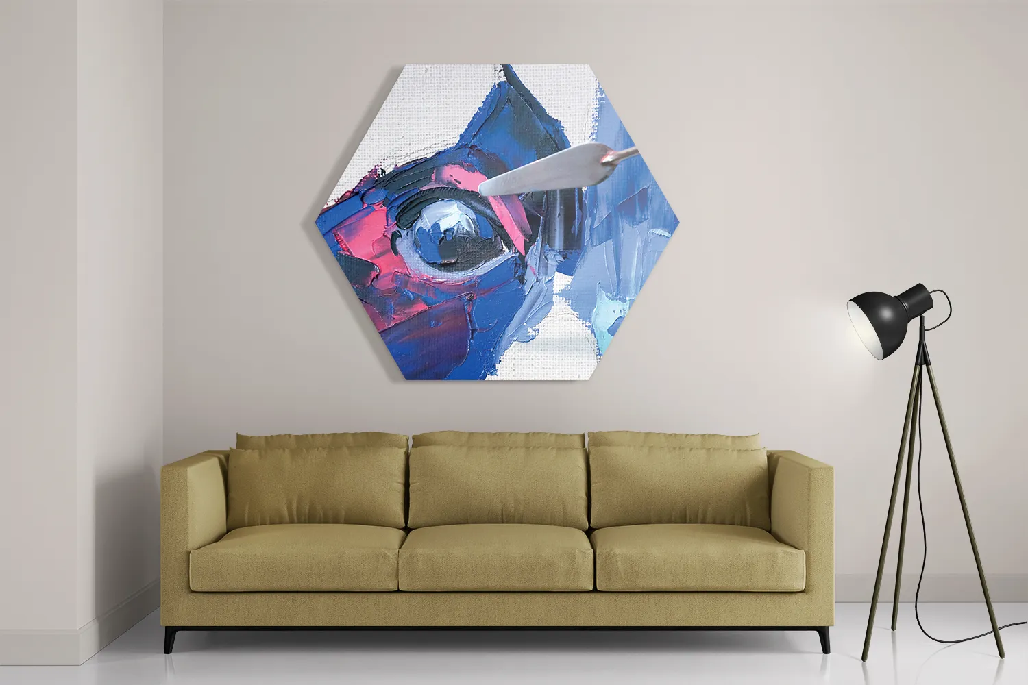 Schilderij Niet Afgeschilderde Dierenkop Kleurrijk Hexagon Template Hexagon1 Abstract 76 2