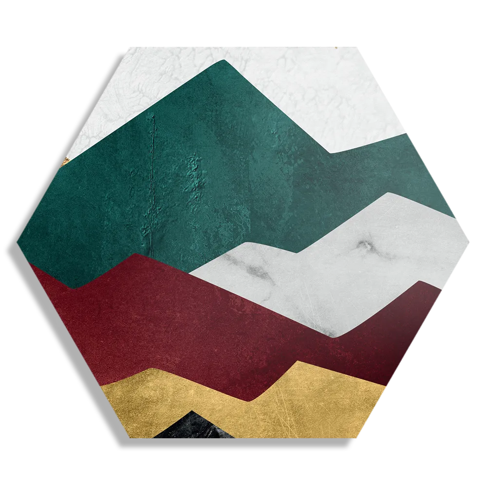 Schilderij Kleurrijke Bergen 03 Hexagon Template Hexagon1 Abstract 80 1