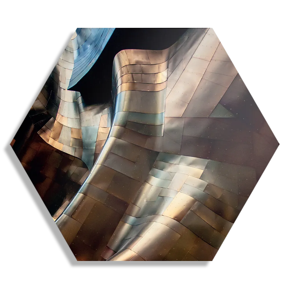 Schilderij Gebogen Stalen Platen - Twisted Metal Hexagon Template Hexagon1 Abstract 82 1