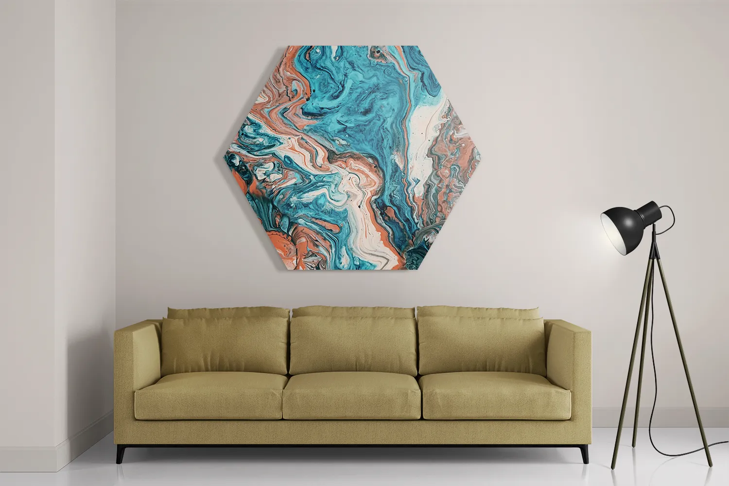 Template_Hexagon1_Abstract_85-2 Schilderij Painted Colored Hexagon Template Hexagon1 Abstract 85 2