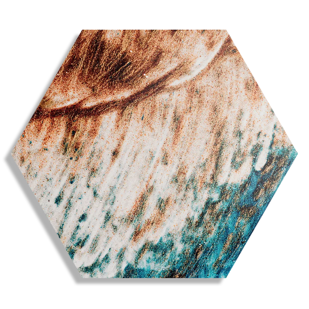 Template_Hexagon1_Abstract_93-1 Schilderij Kunst Oranje blauw Hexagon Template Hexagon1 Abstract 93 1