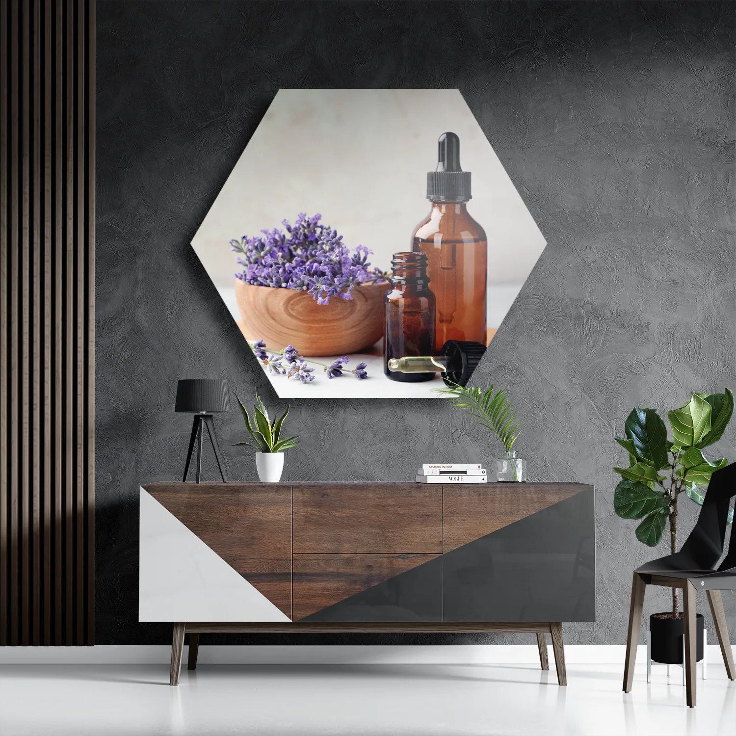 Schilderij Beautysalon Lavendel Marmer 01 Hexagon Template Hexagon1 Beauty 12 3