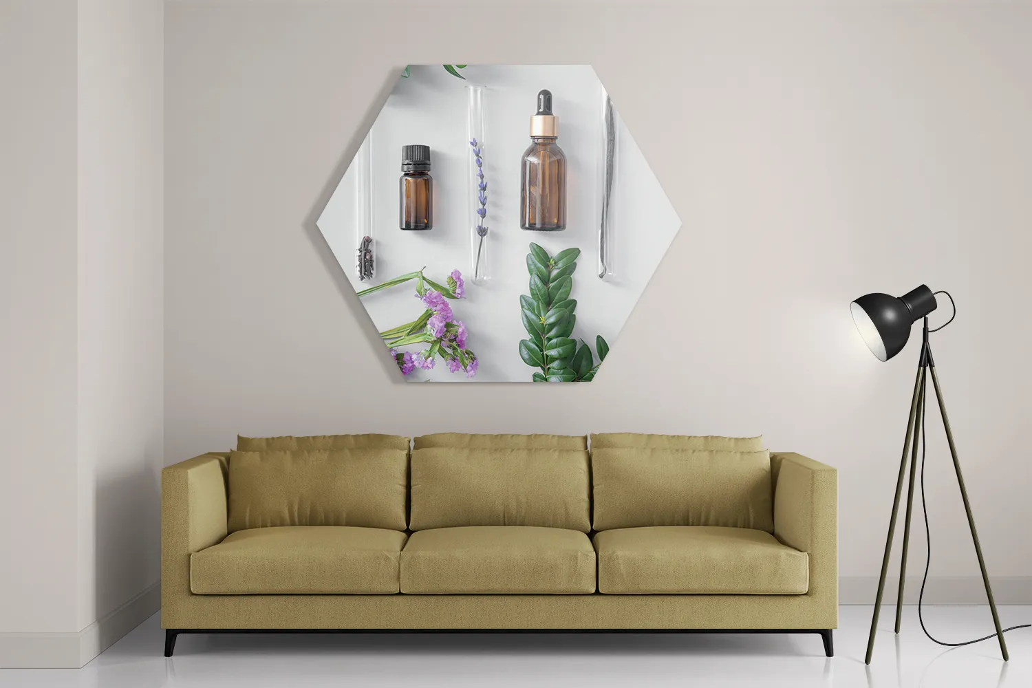 Schilderij Beautysalon Planten Marmer Hexagon Template Hexagon1 Beauty 15 2