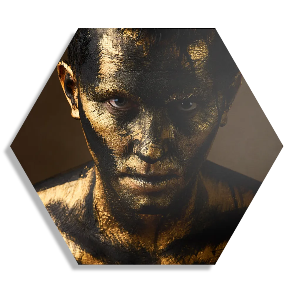 Schilderij Golden Men Hexagon Template Hexagon1 Beauty 9 1