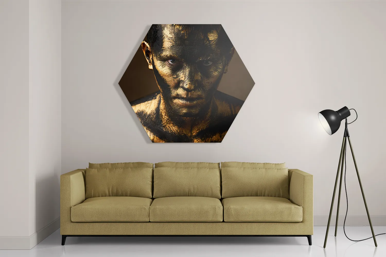 Schilderij Golden Men Hexagon Template Hexagon1 Beauty 9 2