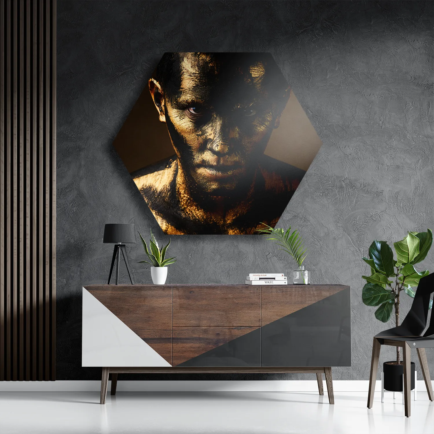 Schilderij Golden Men Hexagon Template Hexagon1 Beauty 9 3