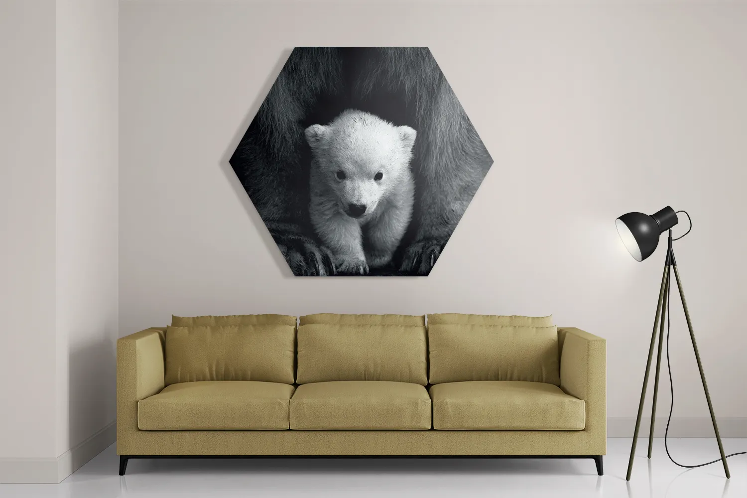 Schilderij Het Beschermde Welpje Hexagon Template Hexagon1 Dieren 22 2