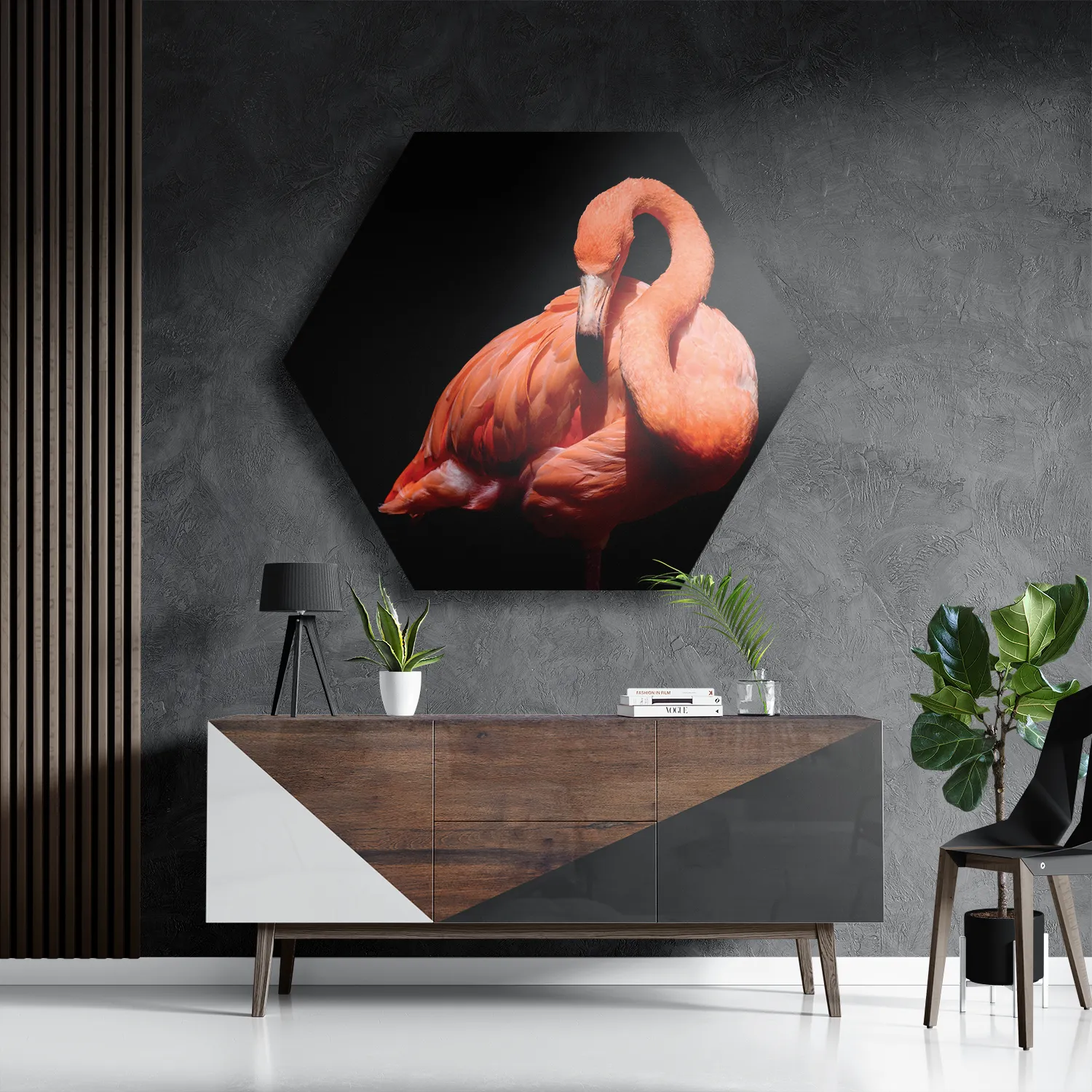 Schilderij Falmingo Contrast Hexagon Template Hexagon1 Dieren 33 3