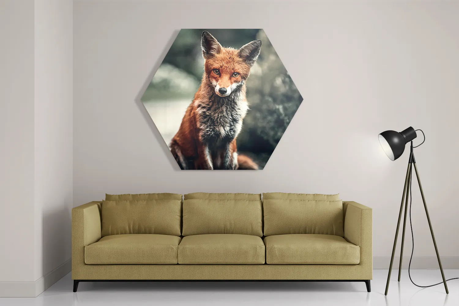 Schilderij Vosje In De Natuur Hexagon Template Hexagon1 Dieren 4 2