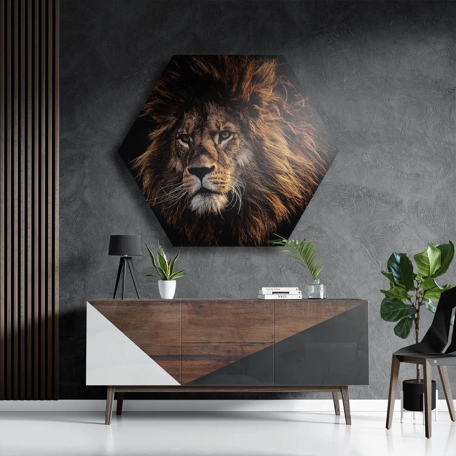 Template_Hexagon1_Dieren_5-3 Schilderij The Lion Hexagon Template Hexagon1 Dieren 5 3