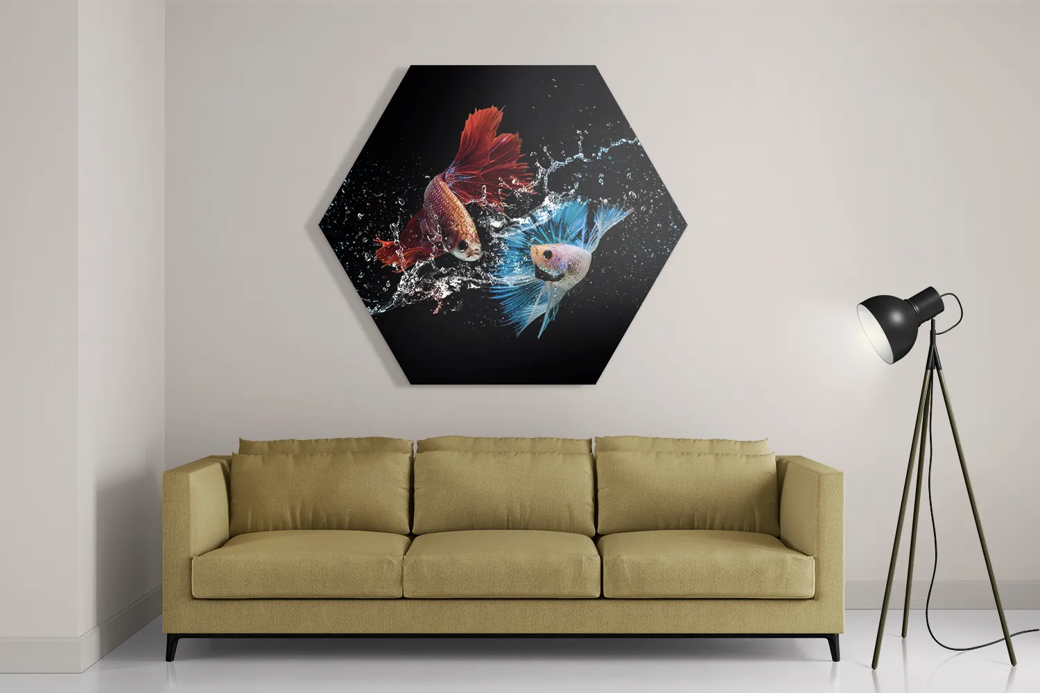 Schilderij Twain Betta Fishes Hexagon Template Hexagon1 Dieren 68 2