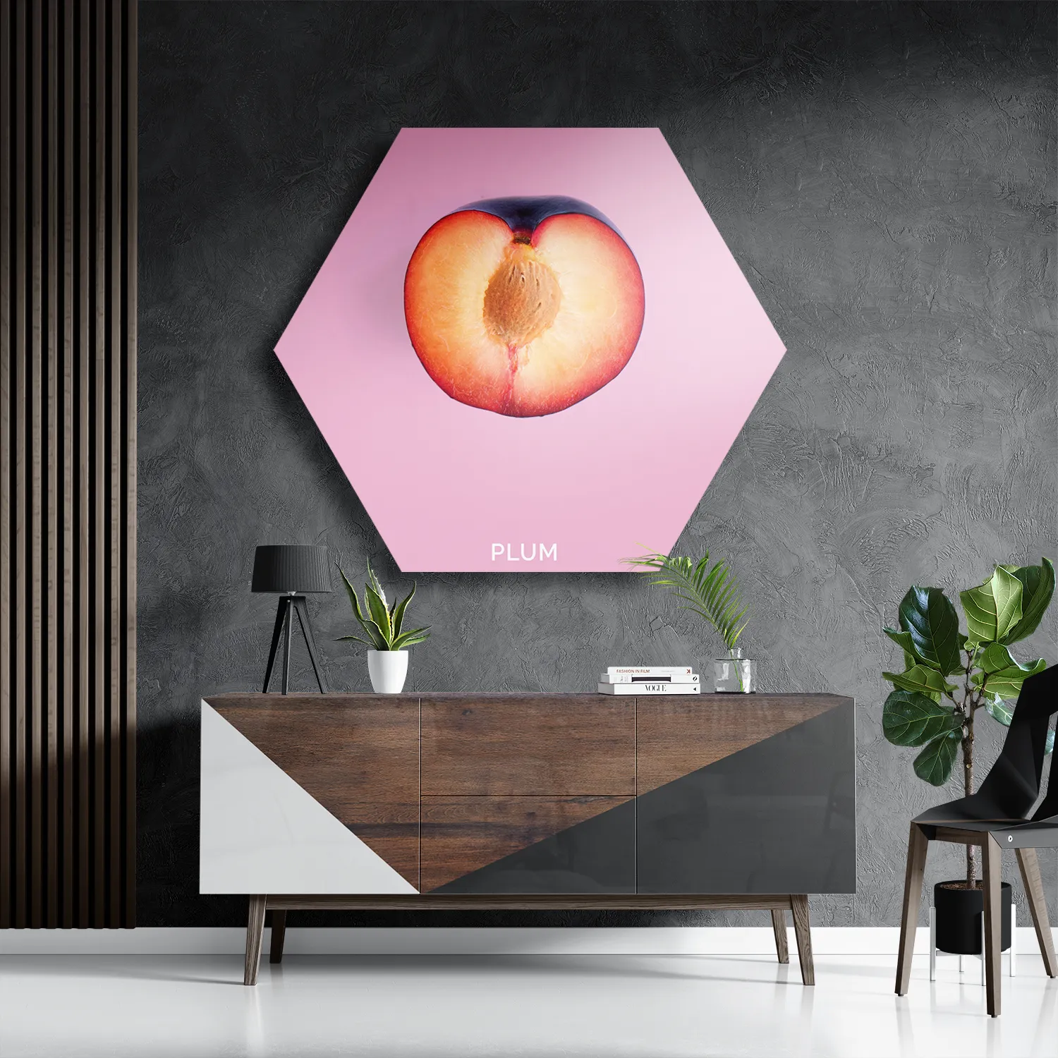 Template_Hexagon1_Eten-En-Drinken_10-3 Schilderij Plum Pruim Paars Hexagon Template Hexagon1 Eten En Drinken 10 3