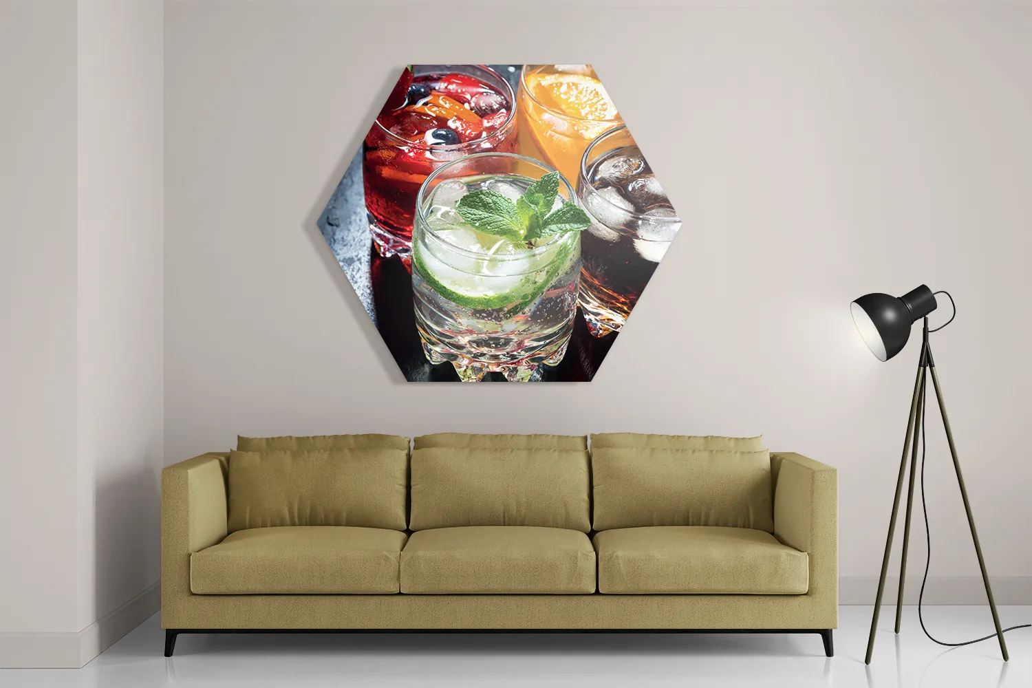 Schilderij Cocktails Hexagon Template Hexagon1 Eten En Drinken 37 2