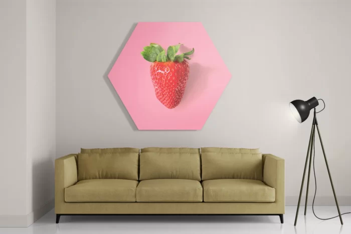 Schilderij Strawberry Hexagon Template Hexagon1 Eten En Drinken 4 2