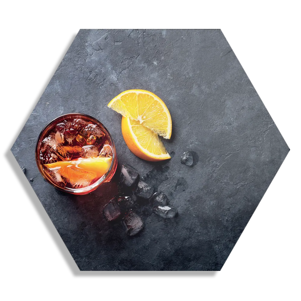 Schilderij Cocktail met Citroen Hexagon Template Hexagon1 Eten En Drinken 42 1