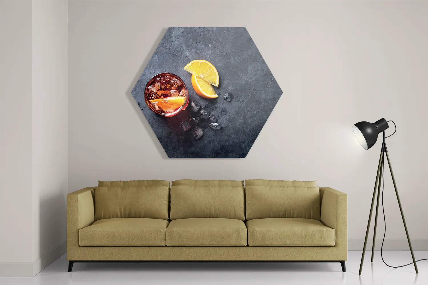Schilderij Cocktail met Citroen Hexagon Template Hexagon1 Eten En Drinken 42 2