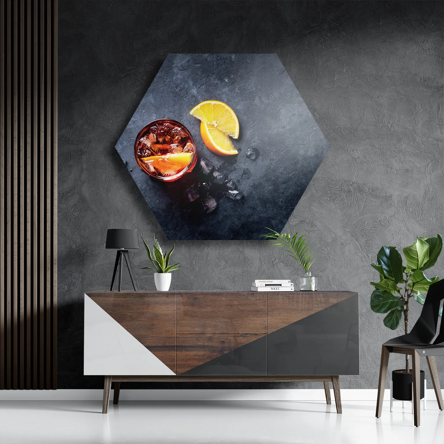 Schilderij Cocktail met Citroen Hexagon Template Hexagon1 Eten En Drinken 42 3