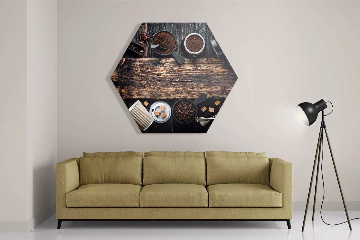 Schilderij Home Made Coffees Set Hexagon Template Hexagon1 Eten En Drinken 43 2