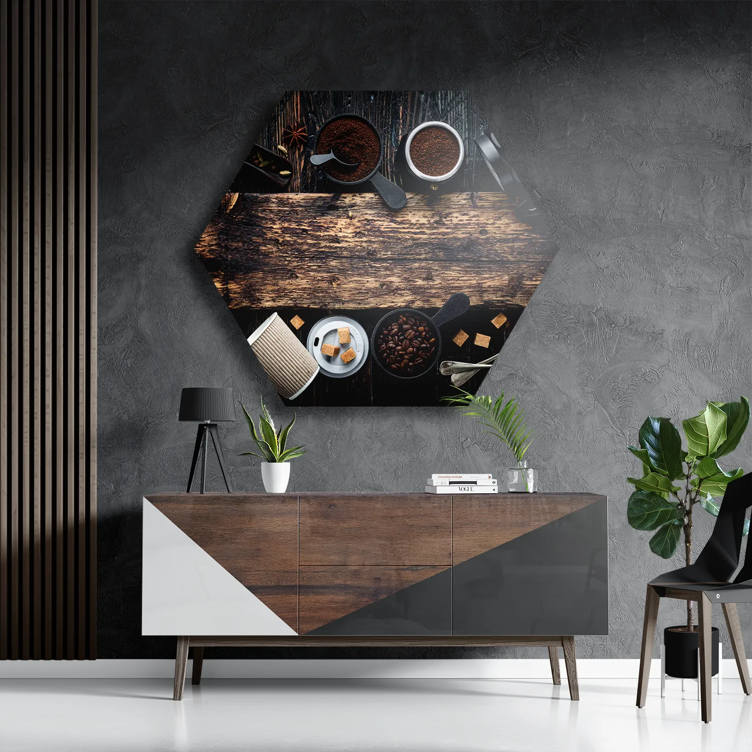 Schilderij Home Made Coffees Set Hexagon Template Hexagon1 Eten En Drinken 43 3