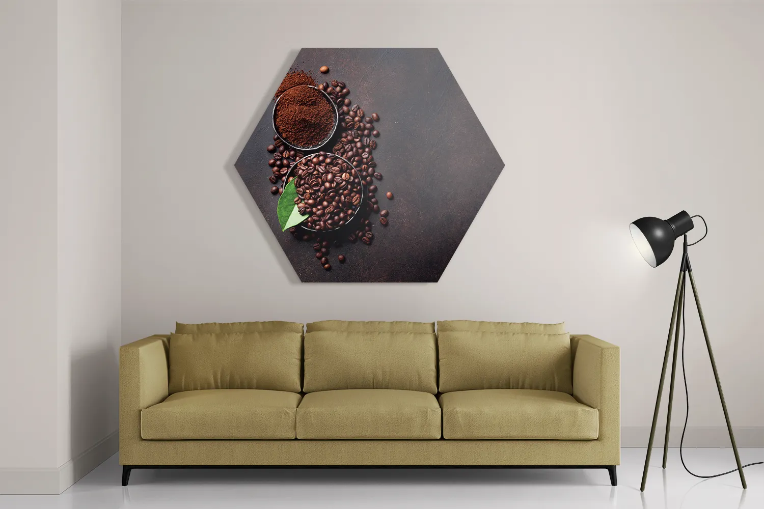 Schilderij Koffiebonen 01 Hexagon Template Hexagon1 Eten En Drinken 45 2