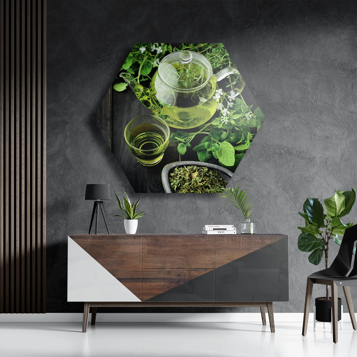 Schilderij Mint Thee Hexagon Template Hexagon1 Eten En Drinken 49 3