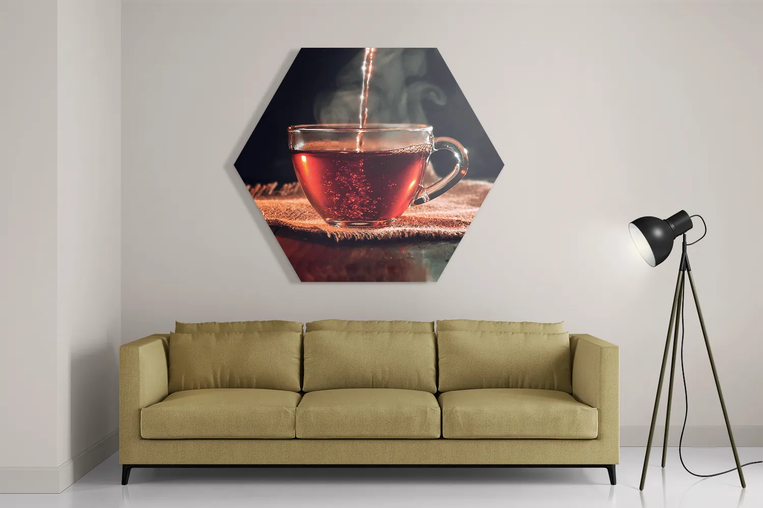 Schilderij Thee Bij Ons Thuis Hexagon Template Hexagon1 Eten En Drinken 52 2