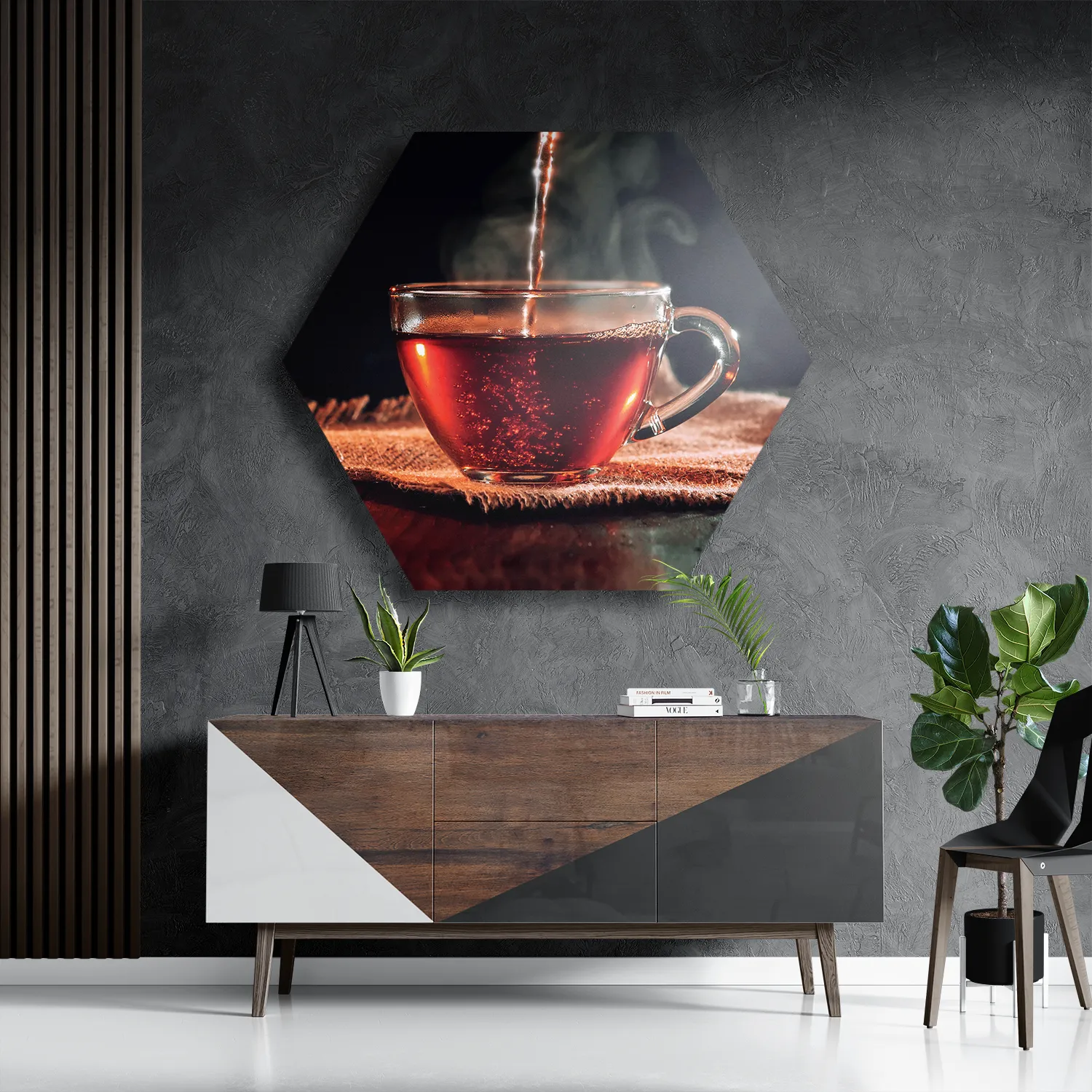 Schilderij Thee Bij Ons Thuis Hexagon Template Hexagon1 Eten En Drinken 52 3