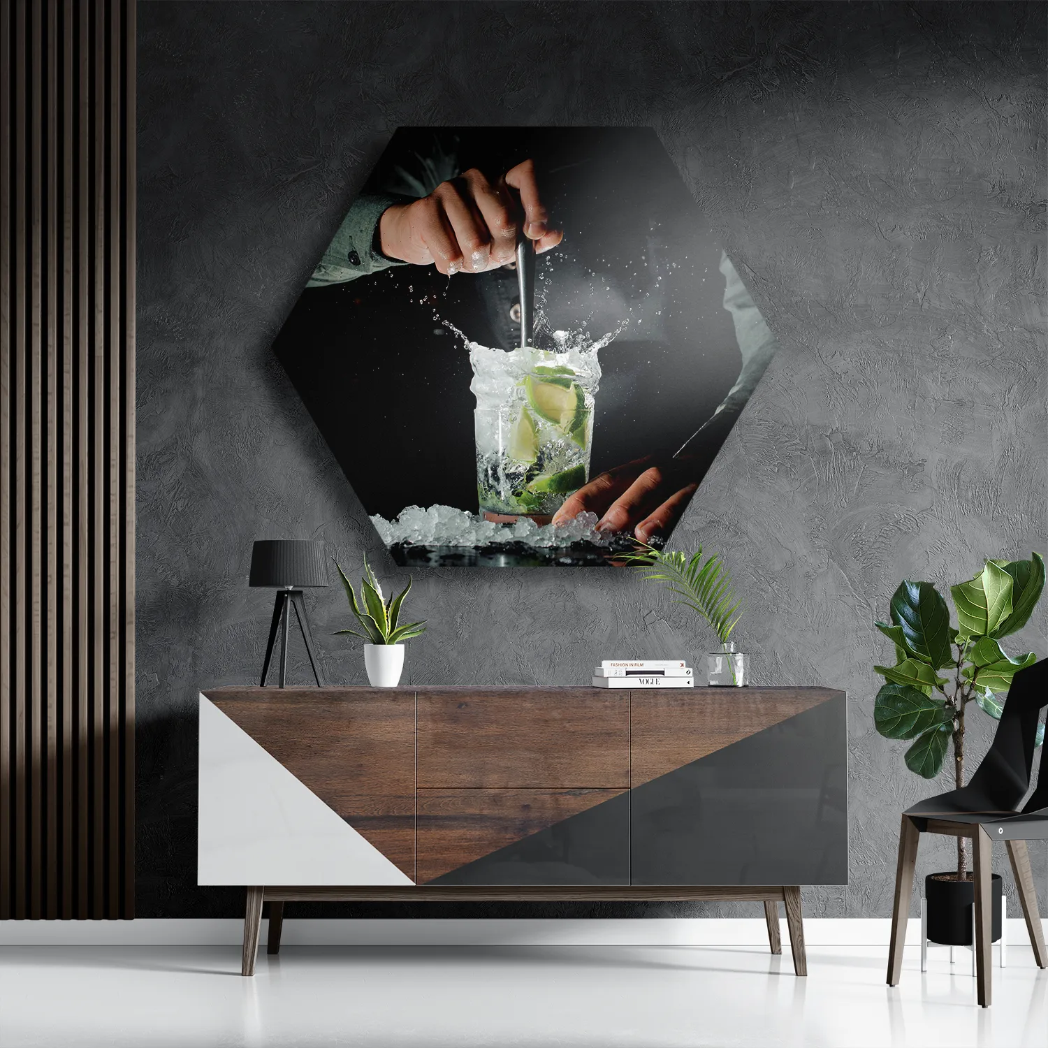 Schilderij Cocktail Bar 02 Hexagon Template Hexagon1 Eten En Drinken 56 3