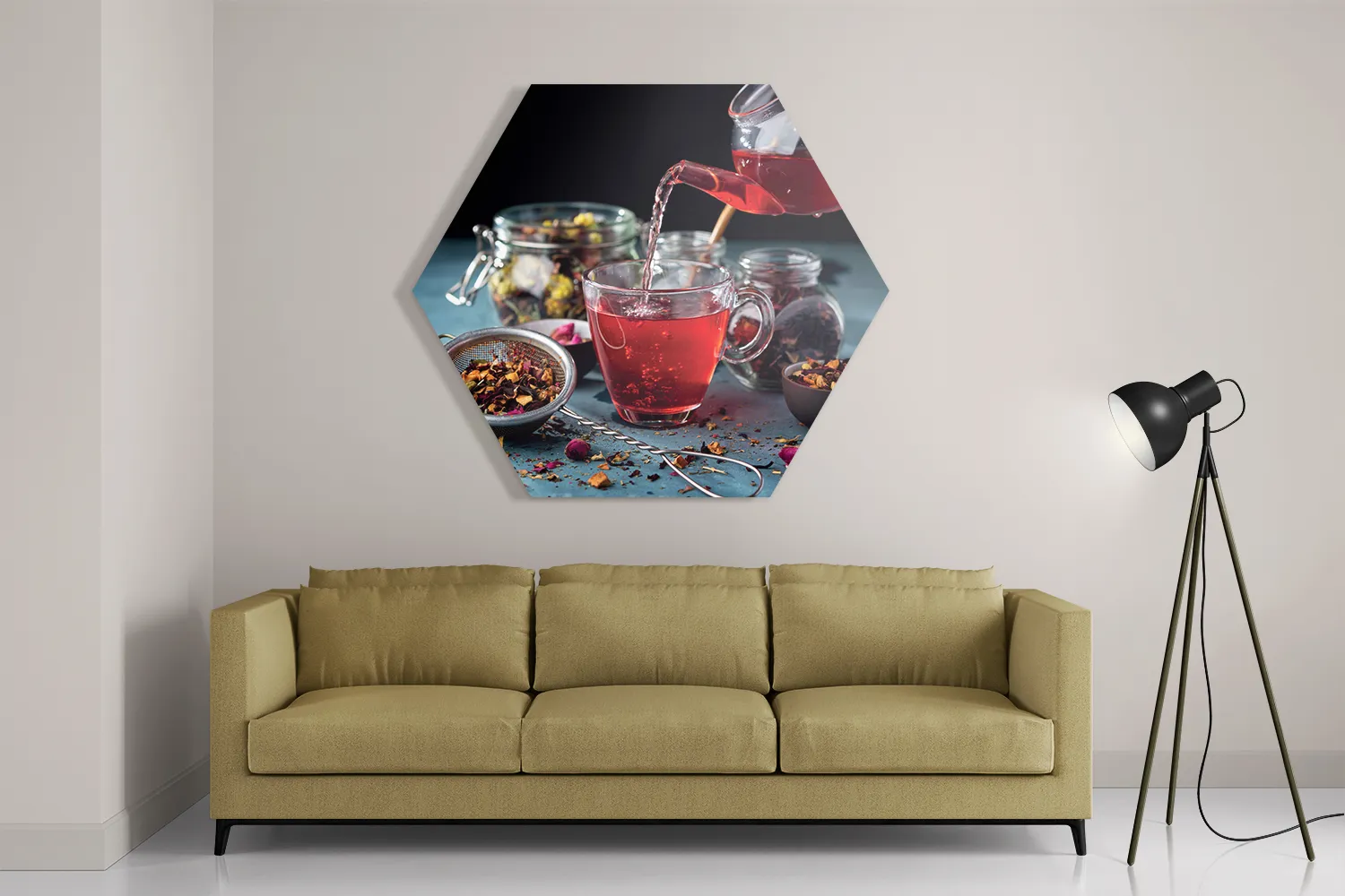 Schilderij Thee met Specerijen Hexagon Template Hexagon1 Eten En Drinken 58 2