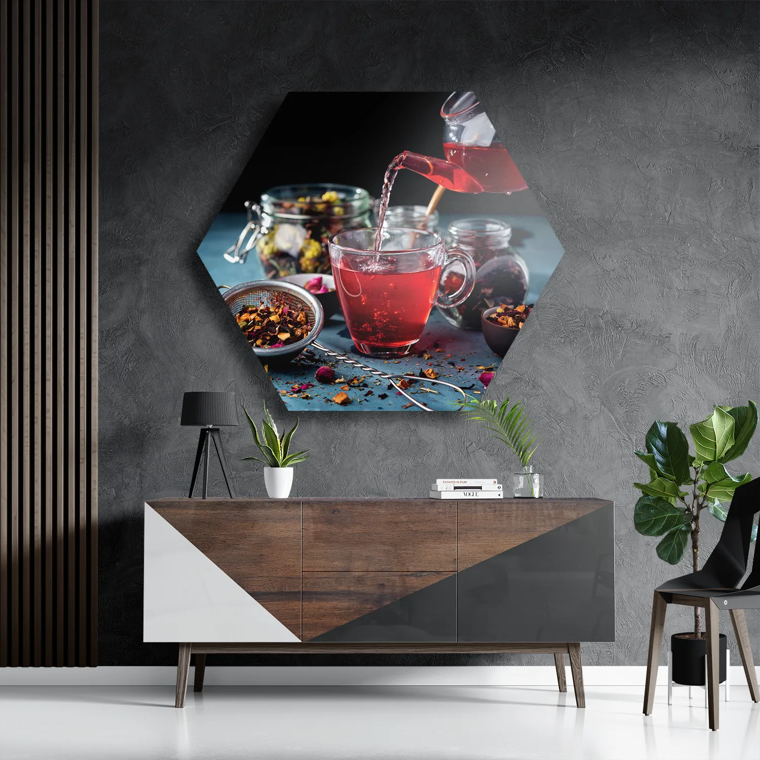 Schilderij Thee met Specerijen Hexagon Template Hexagon1 Eten En Drinken 58 3